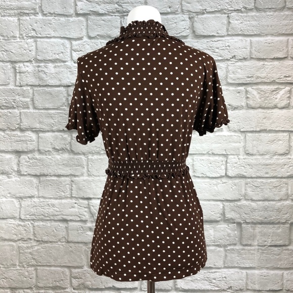 BCBG Maxazria Polka Dot Babydoll Top - Picture 4 of 5